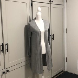 Grey ribbed duster cardigan